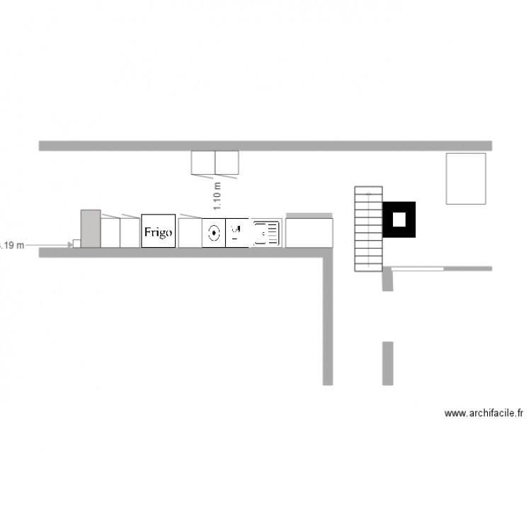 Cuisine Bellecour Projet 4 escalier entrée bis. Plan de 0 pièce et 0 m2