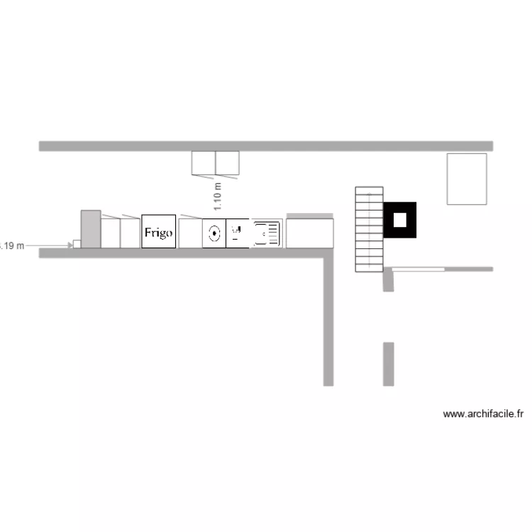 Cuisine Bellecour Projet 4 escalier entr&eacute;e bis. Plan de 