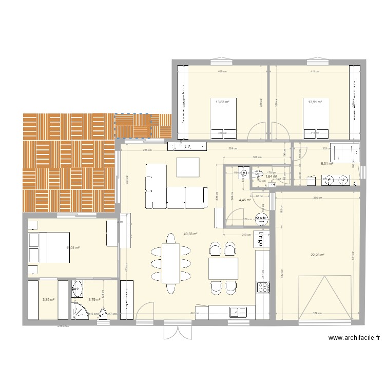 maison 2. Plan de 10 pièces et 130 m2