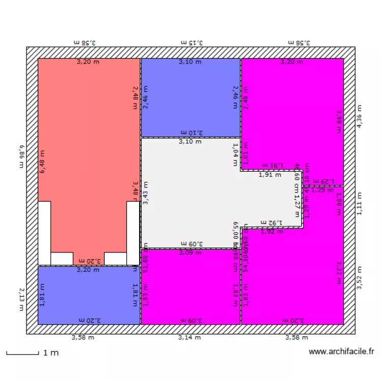 Etage 9m de profondeur. Plan de 