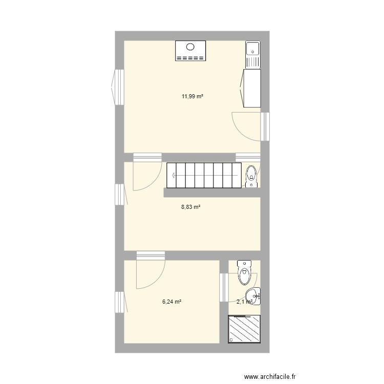 Maison Aurelien Niveau 1. Plan de 0 pièce et 0 m2