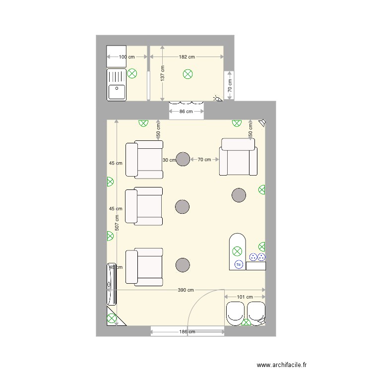 Salon foot massage Elec. Plan de 0 pièce et 0 m2