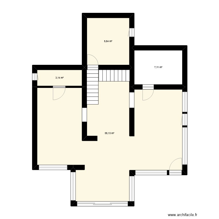 TRAVAUX 1. Plan de 4 pièces et 77 m2