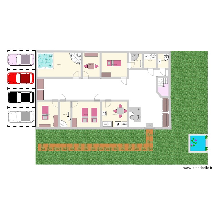 institut 5. Plan de 11 pièces et 96 m2