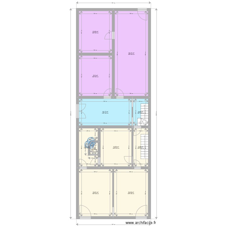 Trooz Rez ex1. Plan de 11 pièces et 149 m2