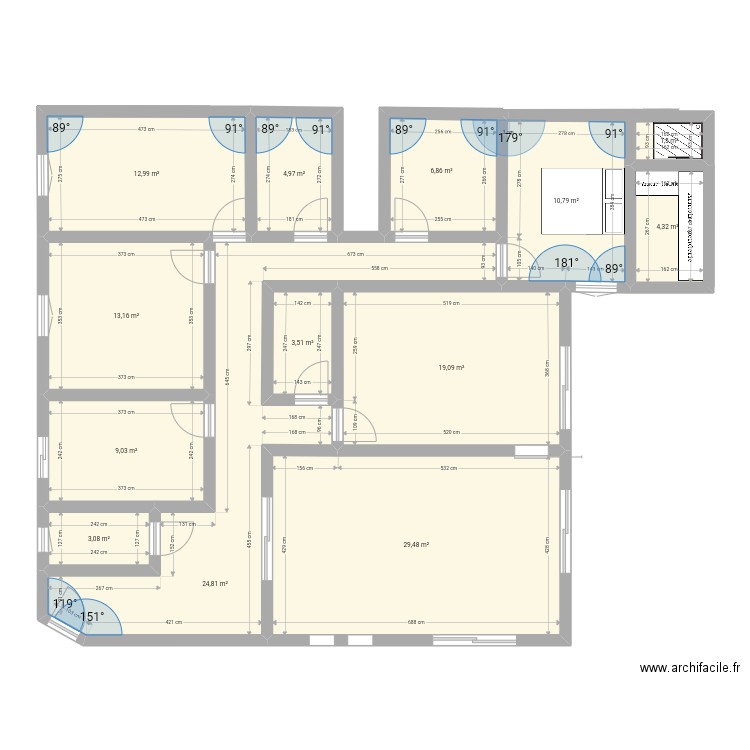 Maison 2. Plan de 13 pièces et 144 m2