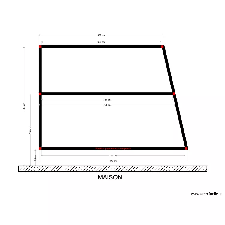 structure abri Lauzy V5. Plan de 