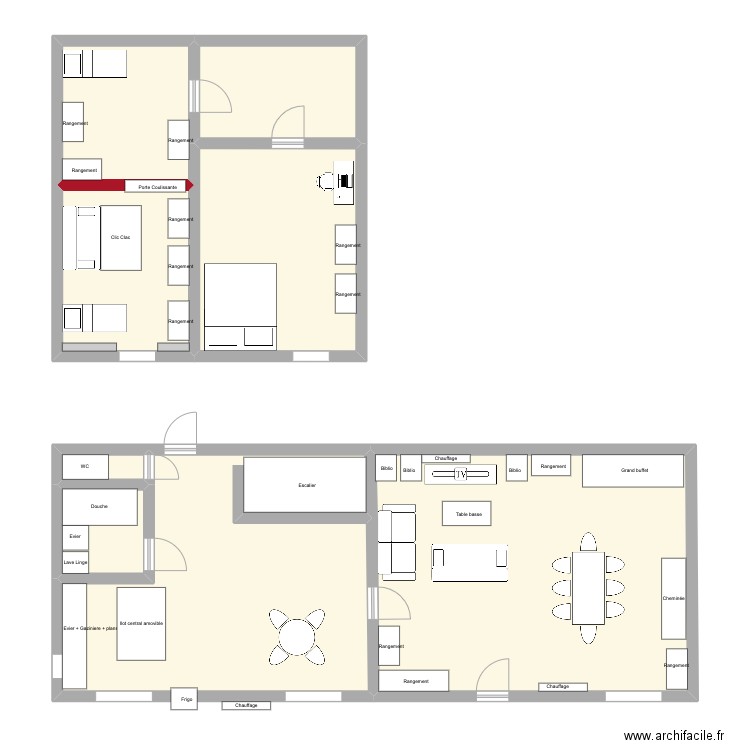 Beaumont. Plan de 8 pièces et 137 m2