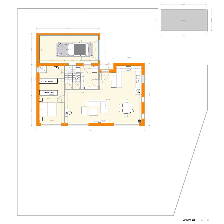 Bernin façon Voironelles version Phil. Plan de 6 pièces et 115 m2