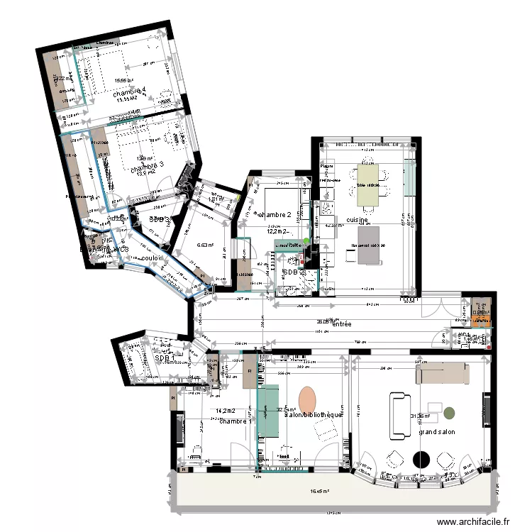 appartement THILLOY Plan Ma&ccedil;onnerie modifi&eacute; le 06 06 18. Plan de 