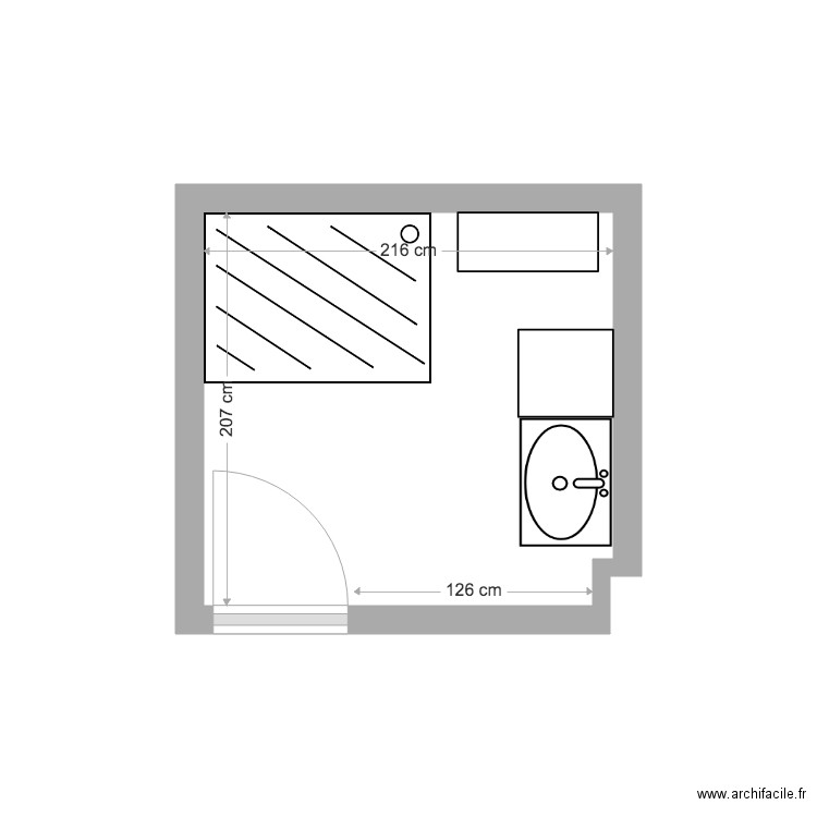 SALLE DEBAIN EXISTANTE . Plan de 0 pièce et 0 m2