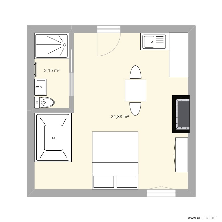 Appartement balnéo. Plan de 0 pièce et 0 m2