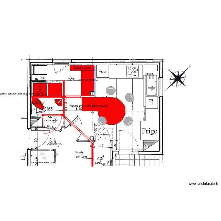 Aménagement Cuisine Buanderie. Plan de 0 pièce et 0 m2