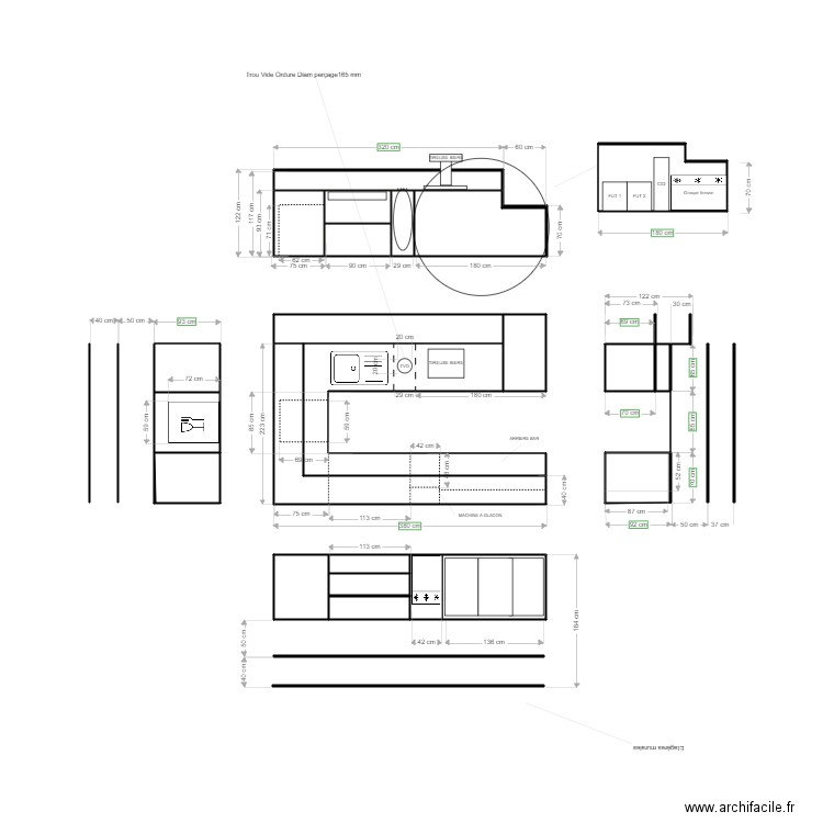 BAR NANCY. Plan de 16 pièces et 19 m2