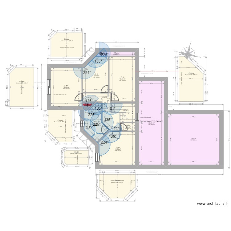 RIT-AE-LEBOUDER. Plan de 22 pièces et 241 m2