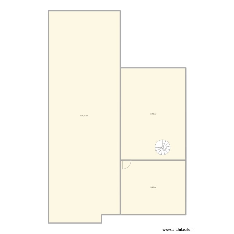 ROCA vide. Plan de 3 pièces et 208 m2