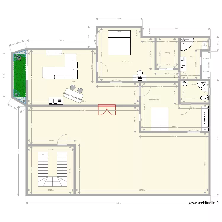 Appartement LT. Plan de 