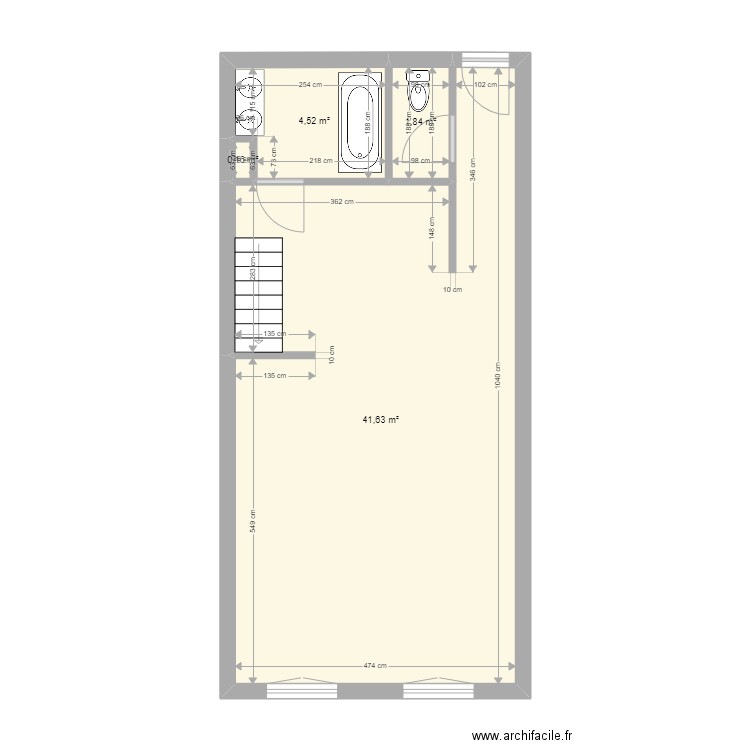 Mansour 3 eme. Plan de 4 pièces et 48 m2