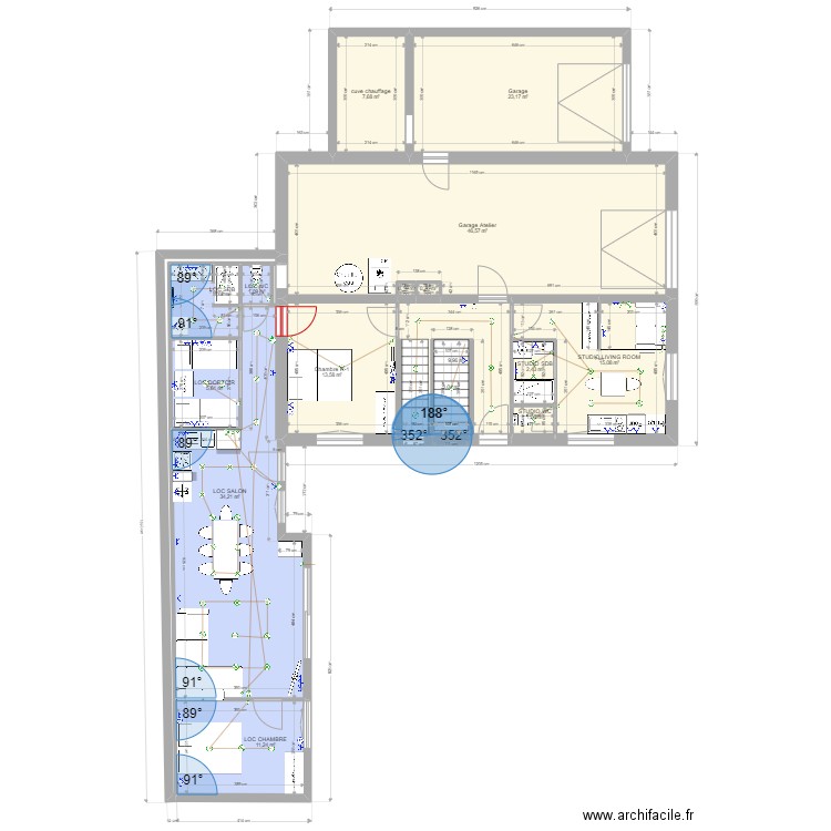 BRAMANS CECILE AVEC ELEC. Plan de 43 pièces et 366 m2