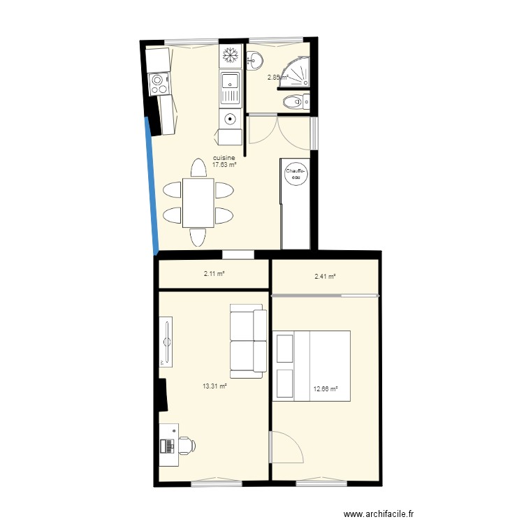 81 r 1er etage cloison original V2. Plan de 0 pièce et 0 m2