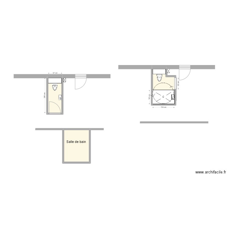 Hacquart Philippe. Plan de 3 pièces et 10 m2