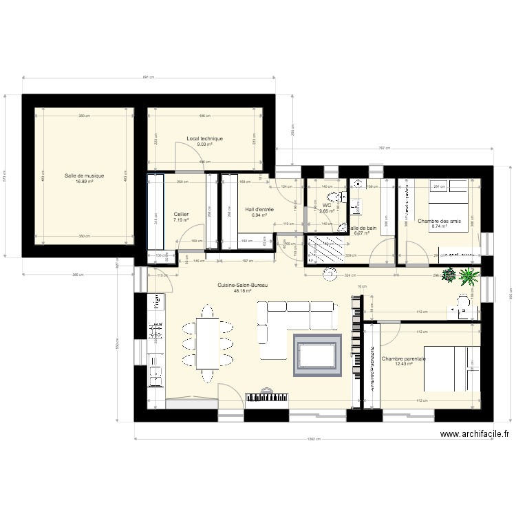 Maison. Plan de 0 pièce et 0 m2