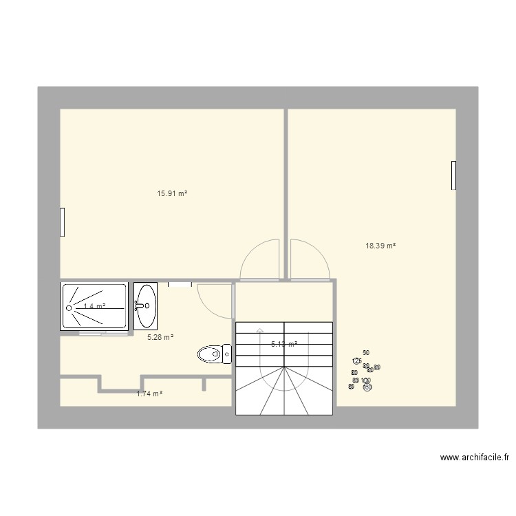 Comble sans garage 7 5 m x 9 m avec avancé. Plan de 0 pièce et 0 m2