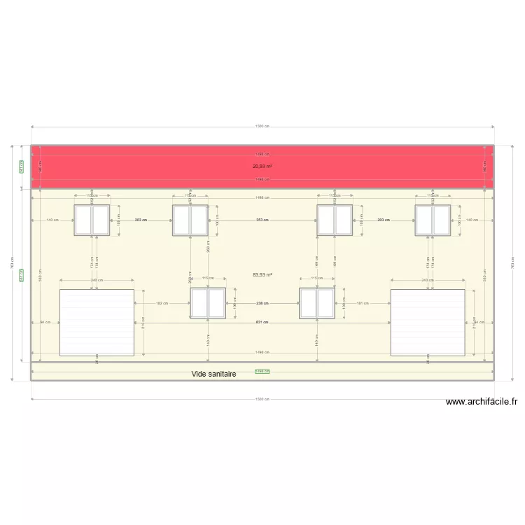 Maison Quissac fa&ccedil;ade Nord. Plan de 