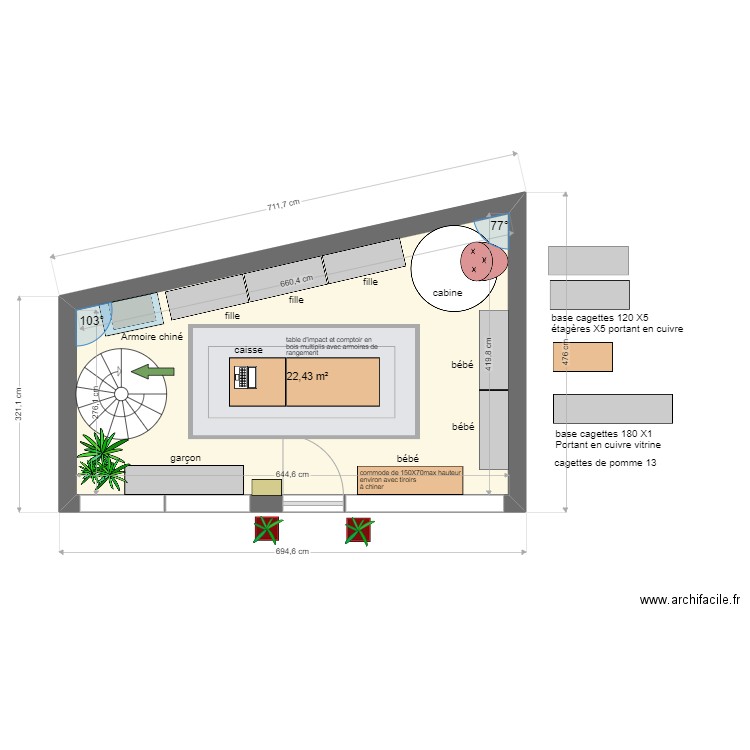 A&P DIJON II. Plan de 1 pièce et 22 m2