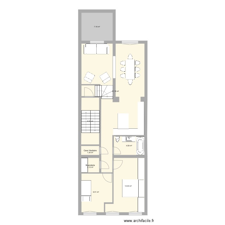 Tabellion 1e étage version 3. Plan de 0 pièce et 0 m2