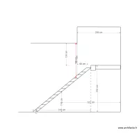 Escalier Mezzanine Entr&eacute;e D&eacute;part 165 Hauteur 236 sur 13