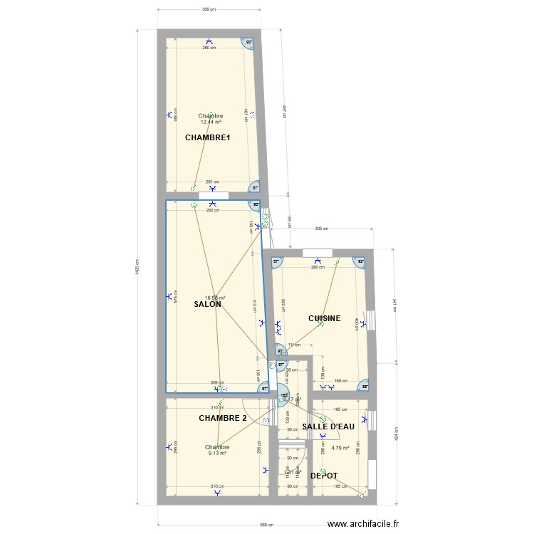 depandanc modifiée. Plan de 0 pièce et 0 m2