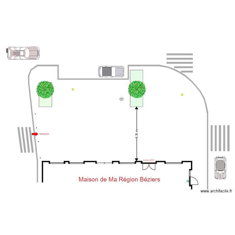 MDRB Parvis. Plan de 2 pièces et 18 m2