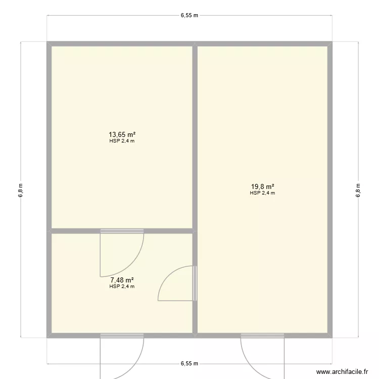 Exoglace. Plan de 3 pièces et 41 m² Exoglace. Plan de 3 pièces et 41 m²