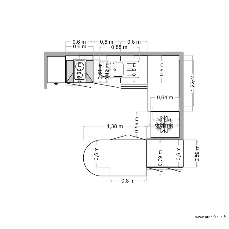 cuisine Sophie 0. Plan de 0 pièce et 0 m2