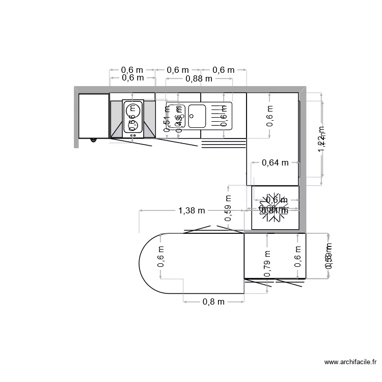 cuisine Sophie 0. Plan de 