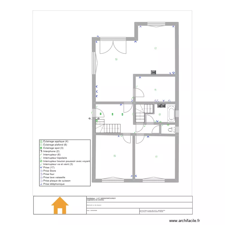 elctrict&eacute; rez. Plan de 4 pièces et 58 m²