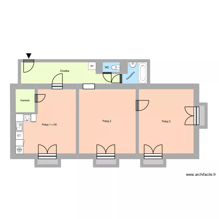 Hlavn&iacute; tř&iacute;da 687, byt 2. Plan de 17  et 208 m²