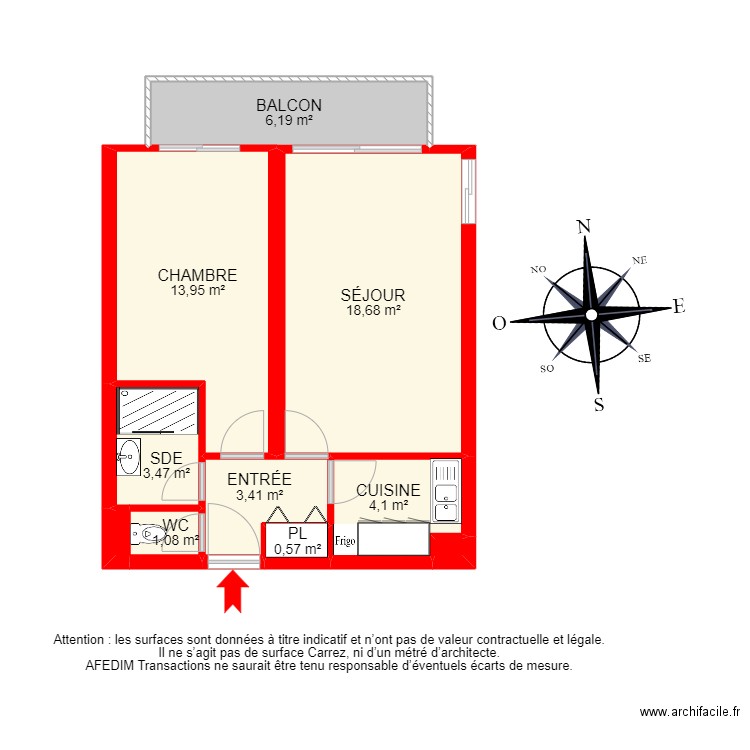 BI 15495 - . Plan de 11 pièces et 59 m2