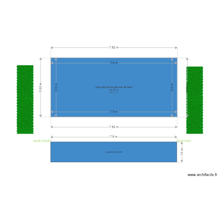 PROFIL PISCINE PACHECO HYF. Plan de 0 pièce et 0 m2