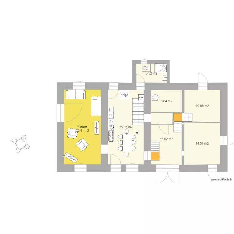 Rez de chauss&eacute;e modif Sdb 10 mai. Plan de 