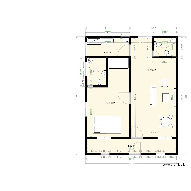 eliel plan doc. Plan de 6 pièces et 48 m2