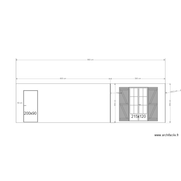 Cote droit. Plan de 0 pièce et 0 m2