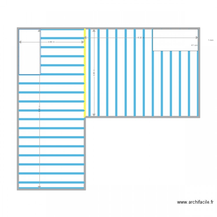 etage surface plafond placo. Plan de 0 pièce et 0 m2