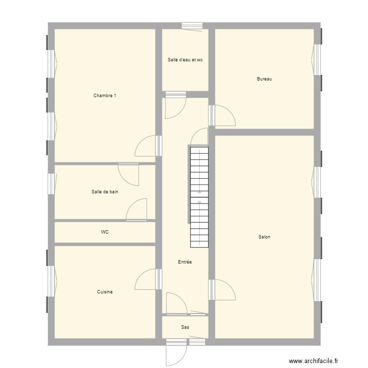 Croquis WEBER Rch. Plan de 9 pièces et 111 m2