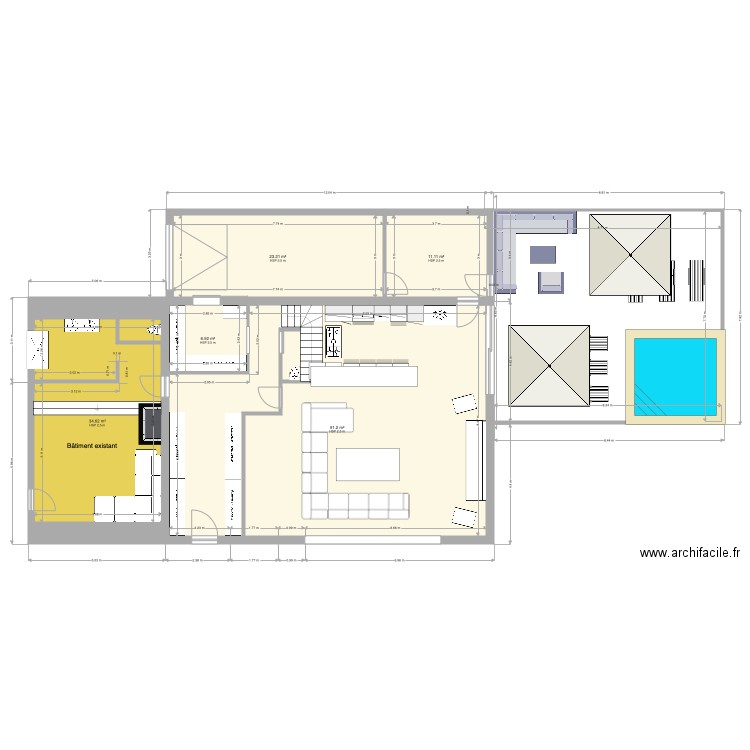 Plan extension salon 12 m v3. Plan de 0 pièce et 0 m2