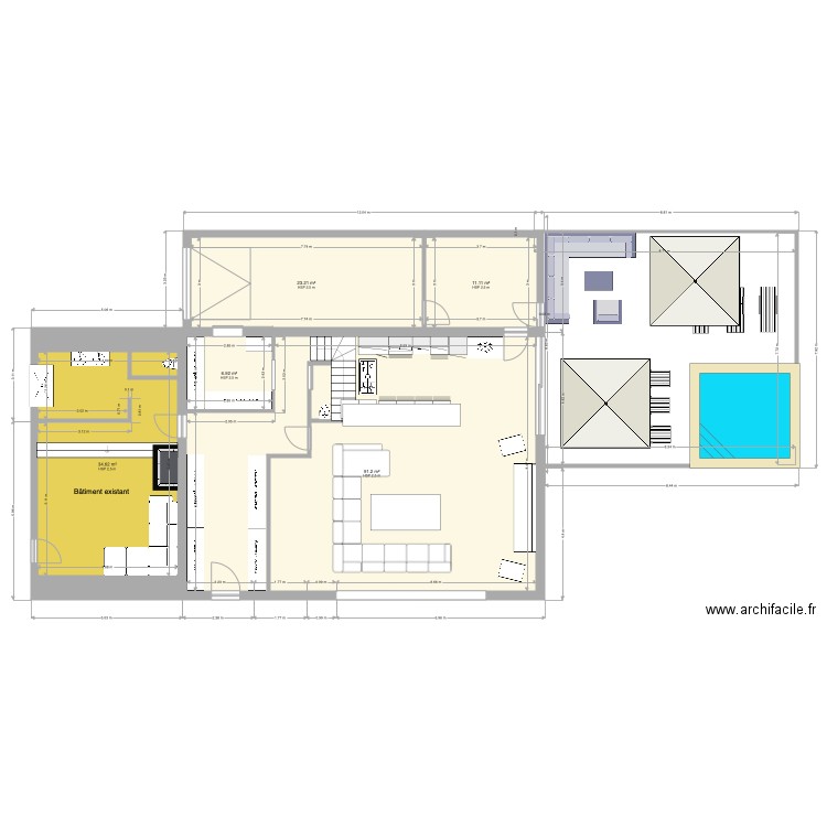 Plan extension salon 12 m v3. Plan de 0 pièce et 0 m2