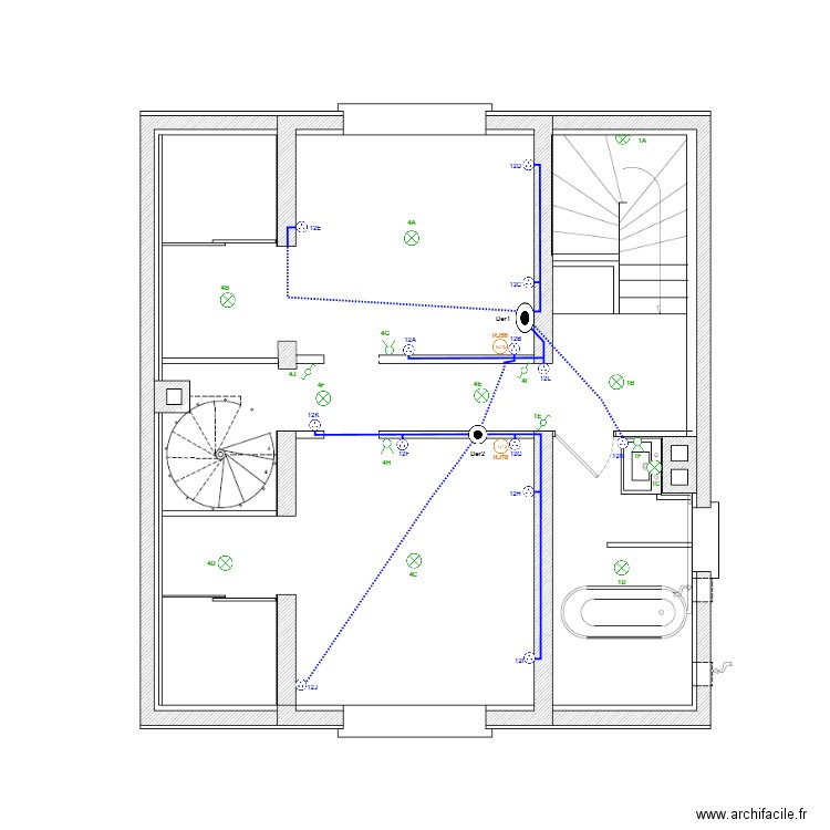 Plan électrique étage_PC12. Plan de 0 pièce et 0 m2