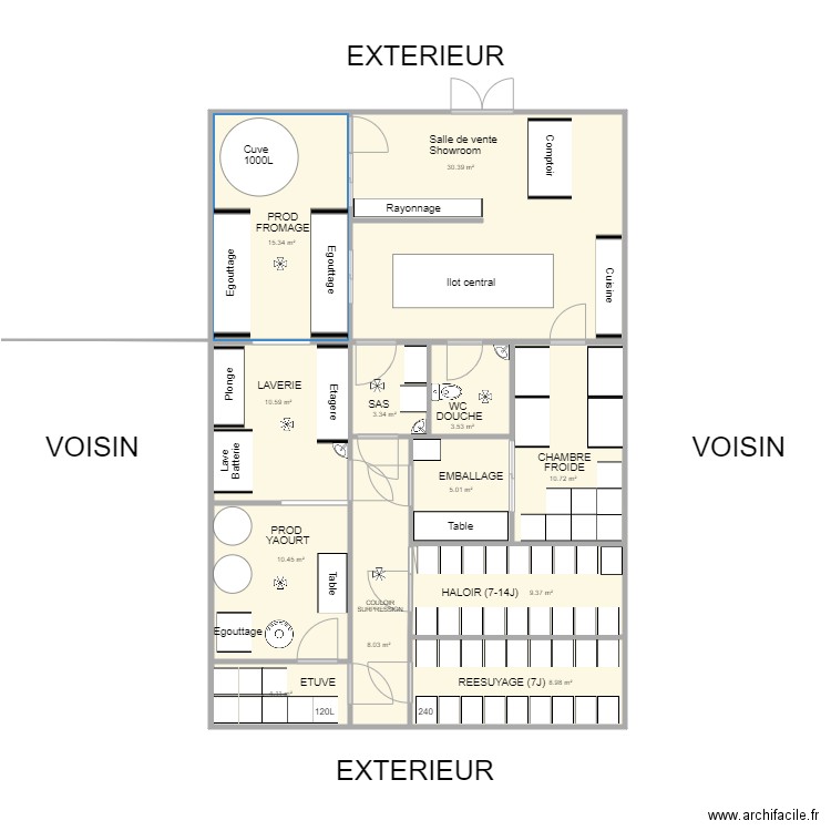 Plan fromagerie. Plan de 0 pièce et 0 m2