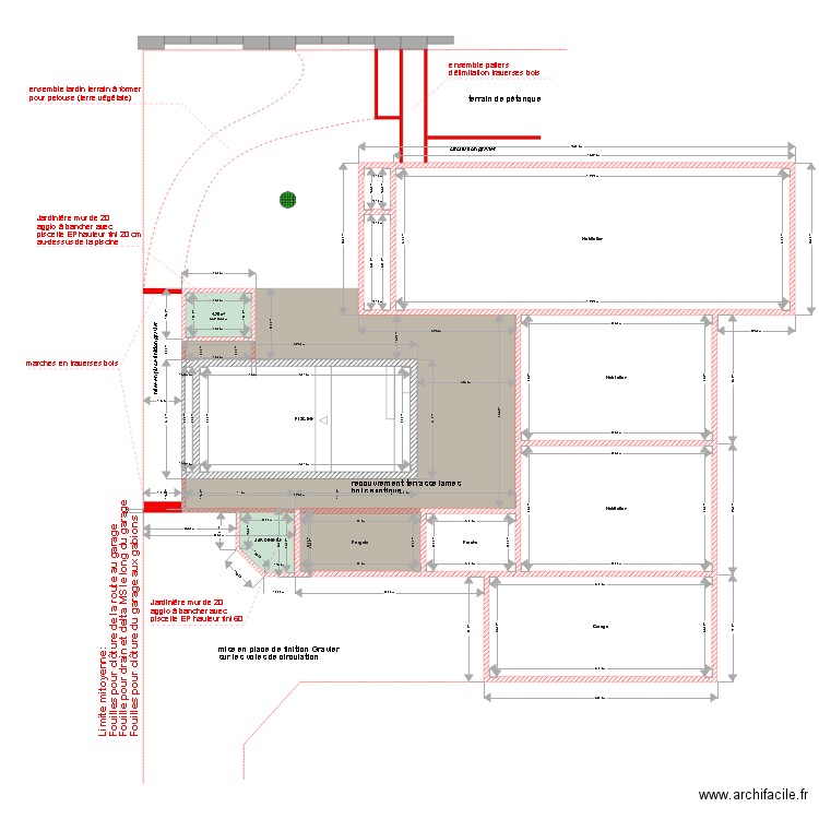 Plan Gary implantation piscine ete xtérieurs 2. Plan de 0 pièce et 0 m2